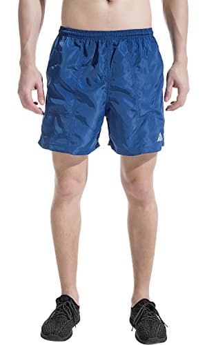Akula Solid Short Swimming Trunks Light Weight Swim Shorts Running Shorts For Men Blue Size M