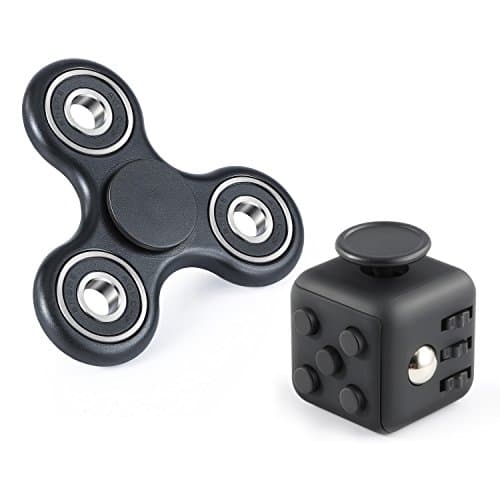 Ultimate Fidget Bundle - 1 Premium Fidget Spinner + 1 Fidget Cube - anxiety - adhd - stress reliever - premium quality - ceramic bearing