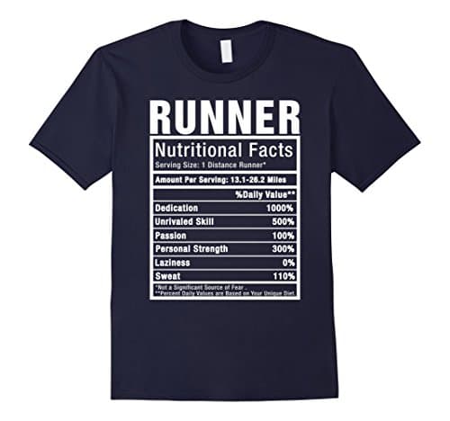 Mens Runner Nutritional Facts Tshirt Small Navy