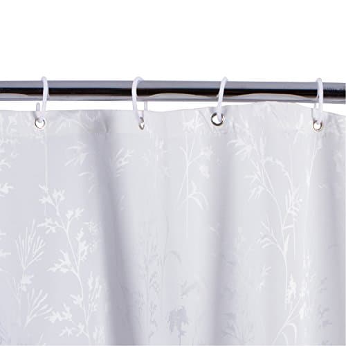 DOTZ White Shower Curtain, 100% Polyester Waterproof, 70" x 70" by DOTZ Bathroom Collection (Tree / Floral)