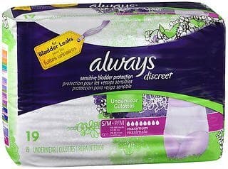 Always Discreet Maximum Classic Cut, Small Medium, 19 Underwear (Pack of 2)
