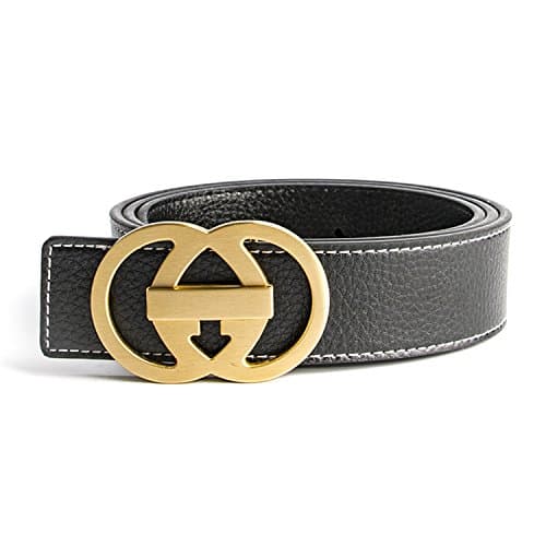 Anthony Moore New Red Solid Brass Double G Designer Belts Men Male Women Genuine Real Leather Black 125Cm