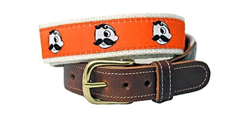 Natty Boh Premium Orange Leather Tab Belt