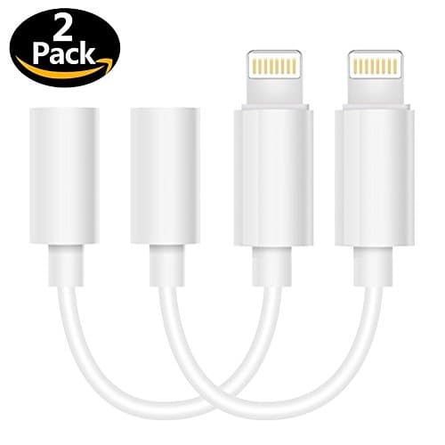 (2-PACK) iPhone 7/7 plus Adapter, Maserus lightning to 3.5mm headphone jack adapter cable for iPhone 7/7 Plus and more (iOS 10) (White）accessories