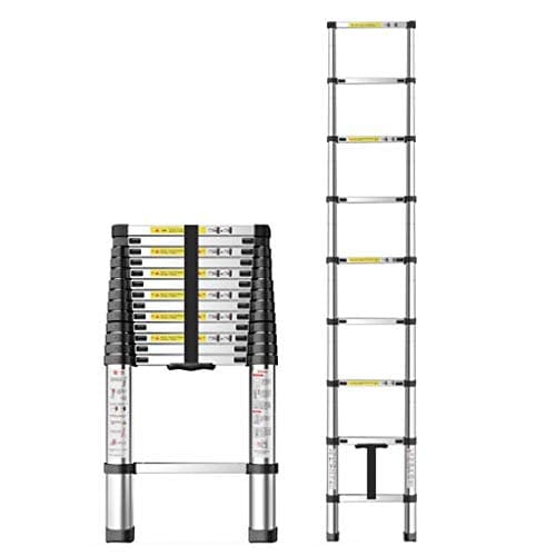 XEWNEG Telescopic Extendable Ladder,Folding Multi-Purpose Aluminium Portable Steps Ladder for Home Loft Office Engineering (Size : 2.0m(6.5ft))