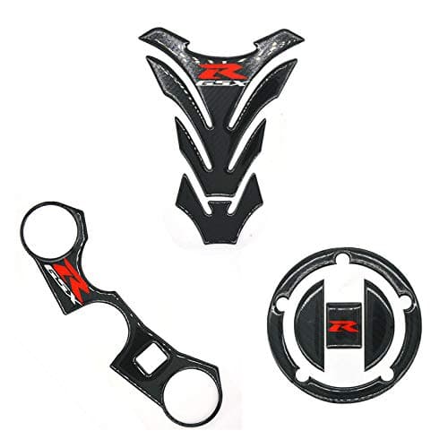 Motorcycle GSX-R Tank Cap Pad Front End Upper Top Clamp Carbon Sticker Decal For Suzuki GSXR600 GSXR750 GSXR000 Hayabusa (a set)