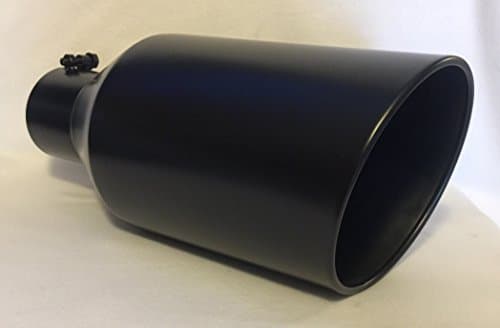 FLAT BLACK 4" X 8" X 18" ROLLED ANGLE DIESEL EXHAUST TIP