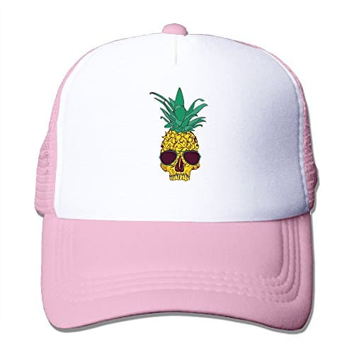 CCbros Hansome Pineapple Trucker Mesh Back Hats Caps One Size Fit All Pink