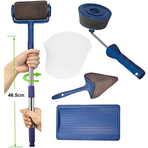 Paint Roller Brush Kit,House Paint Rollers, Adjustable Telescopic Poles, Paint Roller Pro, Multifunction Paint Runner Brush Set for DIY House,School,Office Painting Wall,Ceiling