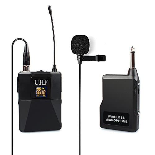 XB-703 UHF Omnidirectional Mono Wireless Lavalier Microphone, Selectable Channel Lapel Mic Support Multiple with Wide Transmission Range for Bussiness