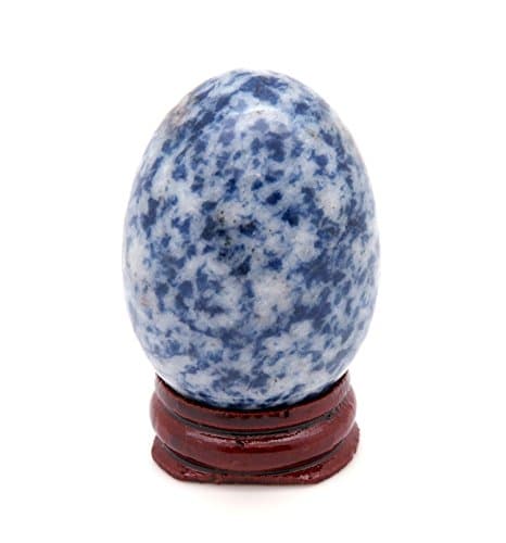 NSCTrading 1.9" Blue Sodalite Crystal Gemstone Egg with Stand