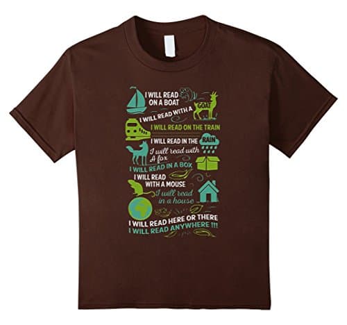 Kids I Will Read On a Boat, Train, Rain, Box, Book Shirt 4 Brown