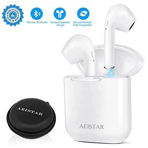 Wireless Earbuds, Bluetooth Headphones Mini Size, Stereo In-Ear Wireless Headphones with Mic and Charging Case, Bluetooth Earbuds with Noise Canceling Compatible with iPhone IOS Android Smart Phones