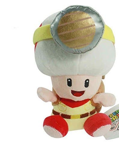 Super Mario 18cm Captain Sitting Toad Plush Soft Stuffed Toy Doll Kids Gift