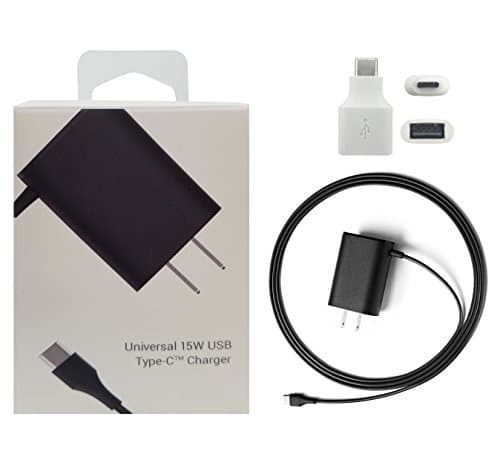 Google 15W USB Type-C Quick Turbo Wall Charger -W/Google TYPE C USB Adapter -For Google Pixel/2/XL/S8/S8+/Note8/G6 (US Retail Packing)