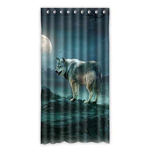 Vishdk Custom Wolf Wolf Window Curtain Window Curtain Light Proof Polyester Brand For Bedroom Or Living Room 50 Zentimeters x 96 Zentimeters (1-Pack), polyurethane, a, 50(inches) x96(inches)