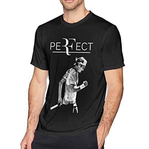 YYonet Mens Particular Roger Federer Tshirt Black