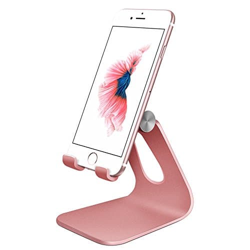 Adjustable Phone Stand Multi-Angle Cell Phone Holder Cradle Dock Stand for iPhone X 8 7 6 6s Plus 5 5s 5c, all Android Smartphone, Universal Phone Stand (Rose Gold)