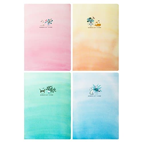 Lined Journal Notebook Dairy Book Journal Record A5 Softcover Composition Notebook, Set of 4 (Type 2)