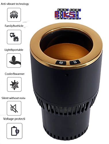 Biksi-B8 Multi function 2 in 1 Smart Portable traveller Cup holder for beverage Cooling temperature from 20°F to Coffee Warming temperature up-to 140°F for driving and multipurpose work (Black)