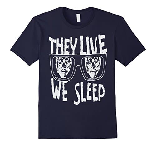 Men's They live we sleep Tshirt Medium Navy