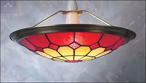 UPL21-30cm Ruby Bistro Design Tiffany Stained Glass Uplighter