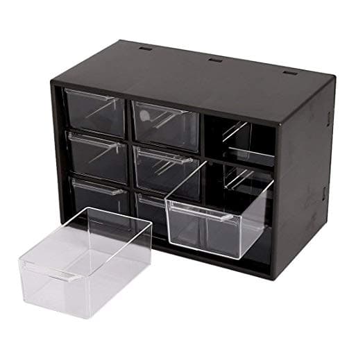 DEVOTION 9 Acrylic Drawer Plastic Storage Box, Black
