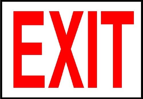 Exit Sign Sticker 7.5 x 10.75 in. Weather Resistant