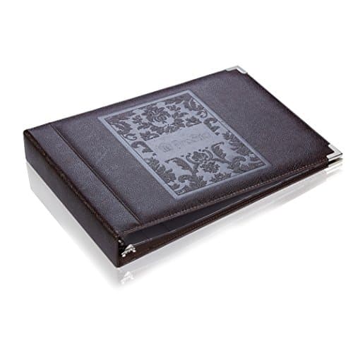 ProAid Check Book Organizer with 7 Rings, PU Leather Checkbook Binder Suitable for Holding Check, Catalogue and Note Pads.(BWA-26B)