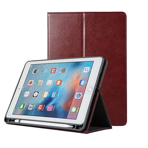Stand Folio Case for iPad Pro 11" 2018,Miya Intelligent Premium Business Case with Pencil Holder Pu Leather Protective Case Sleeve Auto Sleep/Wake Kickstand Soft Shell for iPad Pro 11 Inch,Wine Red