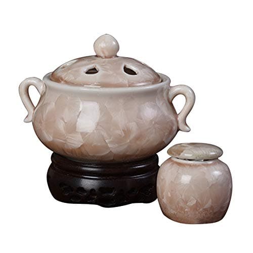 BOPISHOP Ceramic Incense Burner-Timing Temperature Control Electronic Aroma Essential Oil Diffuser - for Home/Office/SPA Agarwood Aromatherapy Stove