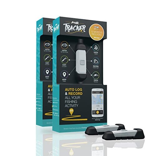 2-Pack Angler Labs Anglr Tracker Fishing Rod Mountable Bluetooth Enabled Sensor - Includes Tracker, Rod Mount, Free Mobile App &amp; 1 Year Logbook Subscription