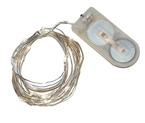 Home Order Collection 10 Ft Decorative String, 40 Count LED Indoor/Outdoor Lighted Micro Mini Fairy Lights Ornament Battery Operated Lights with Built in 4-Hour Timer (Silver Wire Warm White)