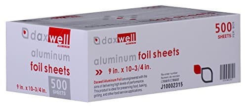 Daxwell Aluminum Foil Interfolded Pop-Up Sheets, 9" x 10.75" (Box of 500)