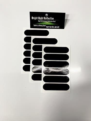 Black Reflective decal 18 pack (2.75x.75 inches each) safety decal stickers, great for helmet motorcycle bike or bicycle