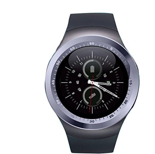 RabbyRock Y1 Bluetooth Smart Watch - HD IPS Round Touch Screen Cell Phone Watch with SIM TF Card Slot SmartWatch Pedometer Sleep Monitor Remote for IOS &amp; Android (Silver)