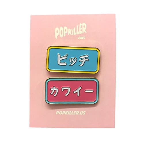 Bitch and Kawaii Enamel Pin Set