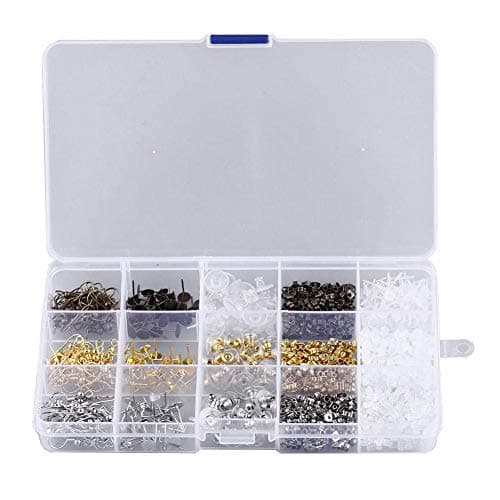 Ecotrump Earrings Post Nuts Components DIY Making Material Jewelry Accessory Box Set