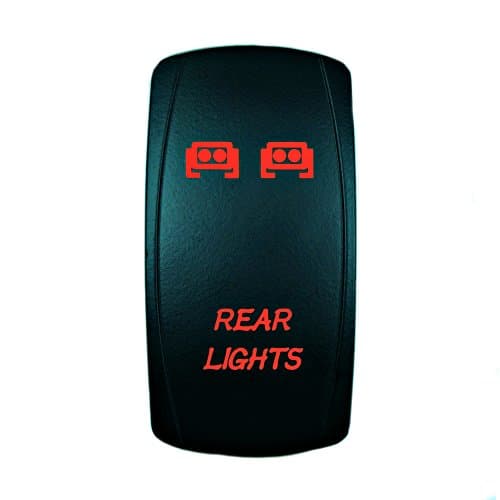Bright Light Powersports Laser Backlit Red LED Light Rocker Switch REAR LIGHTS BAR On/Off 20A 12V