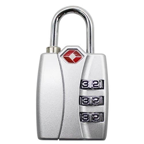 TSA Approved Luggage Lock 3 Digit  Combination Lock For School Gym Locker Luggage Suitcase Baggage Locks Filing Cabinets Toolbox Case Silver