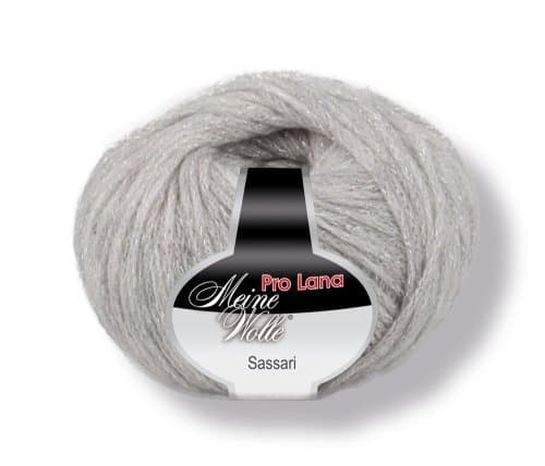 50 G "Sassari" - Colour: 91-Light Grey with Lurex Thread Work - A Pleasantly Soft Yarn and for Accessories.
