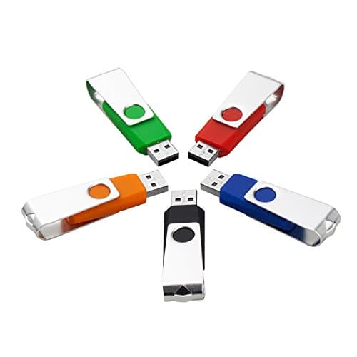 Ufishy Swivel Design 5 Pack 32GB USB Flash Drives, Large Capacity Swivel Thumb Drives, Protection of Data Security, Earthquake Moisture (5 Pack)