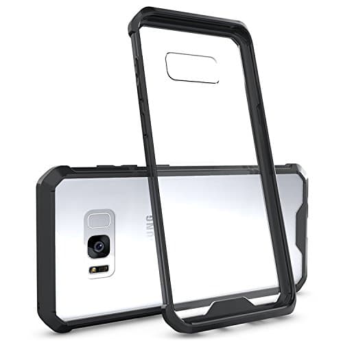 Samsung Galaxy S8 Plus Case BLACK ShockProof PC+TPU Bumper Case Thin Fit Anti-Scratch Acrylic Back Cover Transparent with Screen Protector for Samsung Galaxy S8 Plus