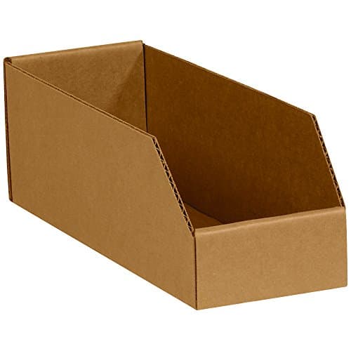Ship Now Supply SNBINEB123K Open Top Bin boxes, 3" x 12" x 4-1/2", 3" width, 4.5" Height, 12" Length, Kraft (Pack of 50)