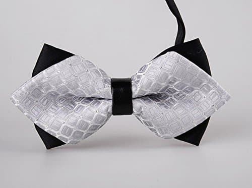 Ysiop Men Polyester Pre-tie Double Layers Bow Tie Adjustable Bowties with Gift Box
