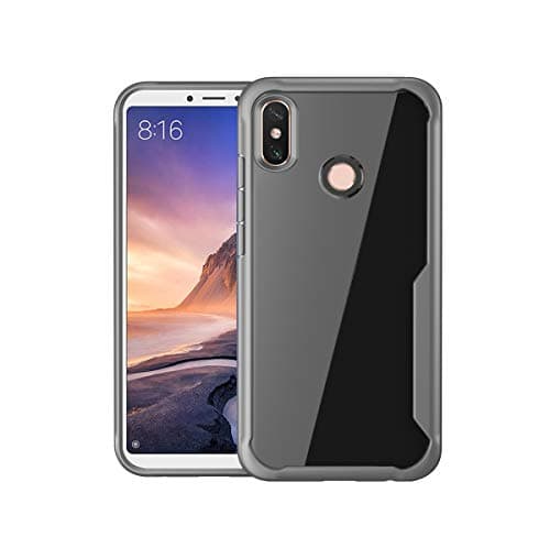Lusenbo Soft Case for Xiaomi Mi Max 3 Back Case, Slim Back Case with TPU Bumper Protective Case Cover Drop Protection Shockproof Case [Anti-Scratch] with Soft Silicone TPU Back Case - Grey