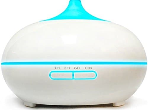 Aromatherapy Oil Diffuser, 300ml Wood Grain 7 LED Changing Color Cool Mist-Whisper-Quiet-Humidifier-Ultrasonic-Portable-Waterless Auto Shut-off for Home, Yoga, Office, Spa, Baby