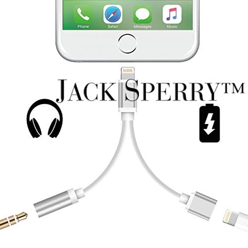 2 in 1 iPhone 7 Adapter, JACK SPERRY Lightning to Charger and Lightning to 3.5mm Aux Earphones Jack Cable Audio Adapter for iPhone 7 / 7 Plus [No Calling Function and No Music Control] - various color
