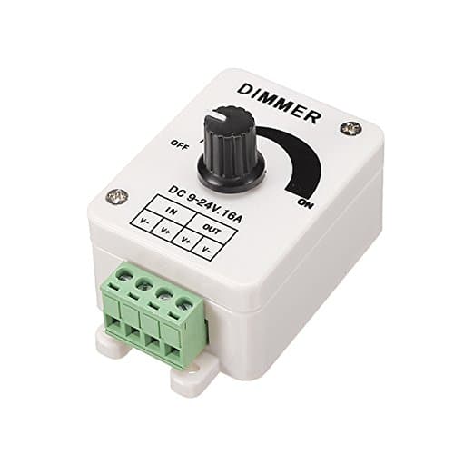 JINHUGU LED Manual Switch Adjustable Dimmer Controller DC 9-24V 1 Channel 16A for Single Color Strip Light New