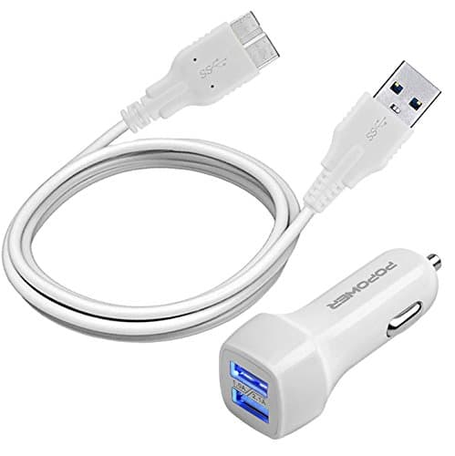 Samsung Galaxy Note3 / S5 Car Charger + 3.0 USB Cable(3FT) for Galaxy S5,Galaxy Note 3,Galaxy Tab 12.2,Galaxy Note Pro 12.2 (White)